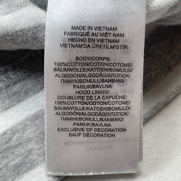 Lauren Ralph Lauren Striped Hoodie Pullover Henley Pocket Gray White Size S - Picture 6 of 11
